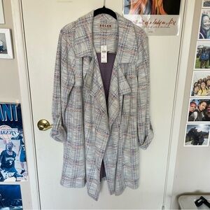 Anthropologie Plaid Trench Coat